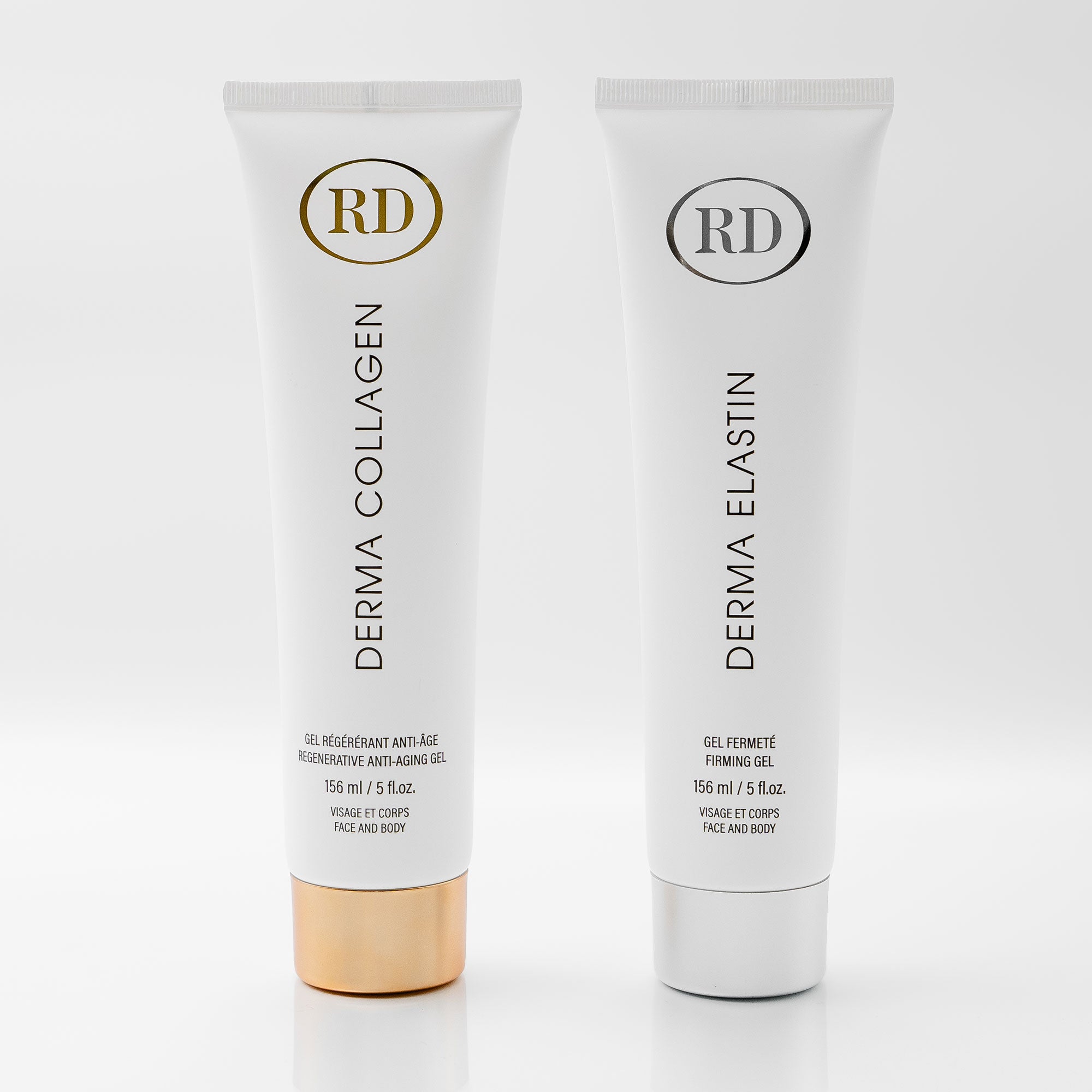 Duo Gel Régénérant Anti-Âge DERMA COLLAGEN et Gel Fermeté DERMA ELASTIN Format Visage et Corps