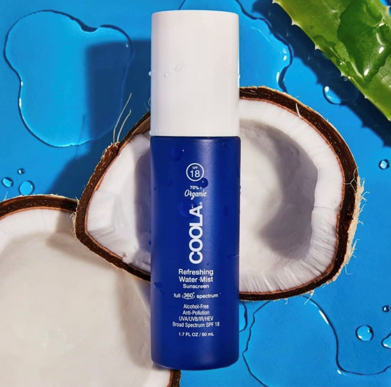 Brume d'eau rafraîchissante à spectre complet 360 ° - SPF 18